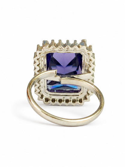 Silver Plated Purple AD Finger Ring for Women