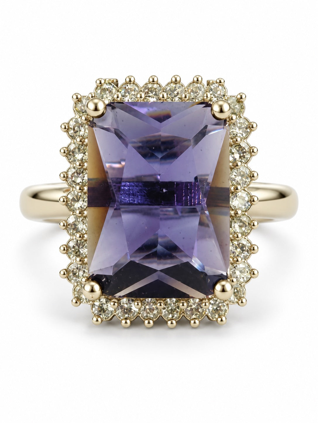 Silver Plated Purple AD Finger Ring for Women
