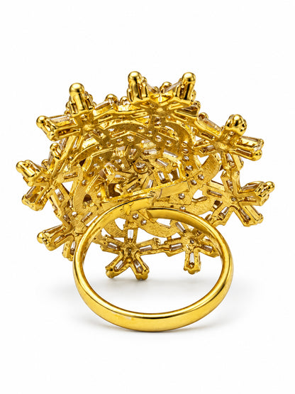 Antique Gold Plated AD Finger Ring for Women