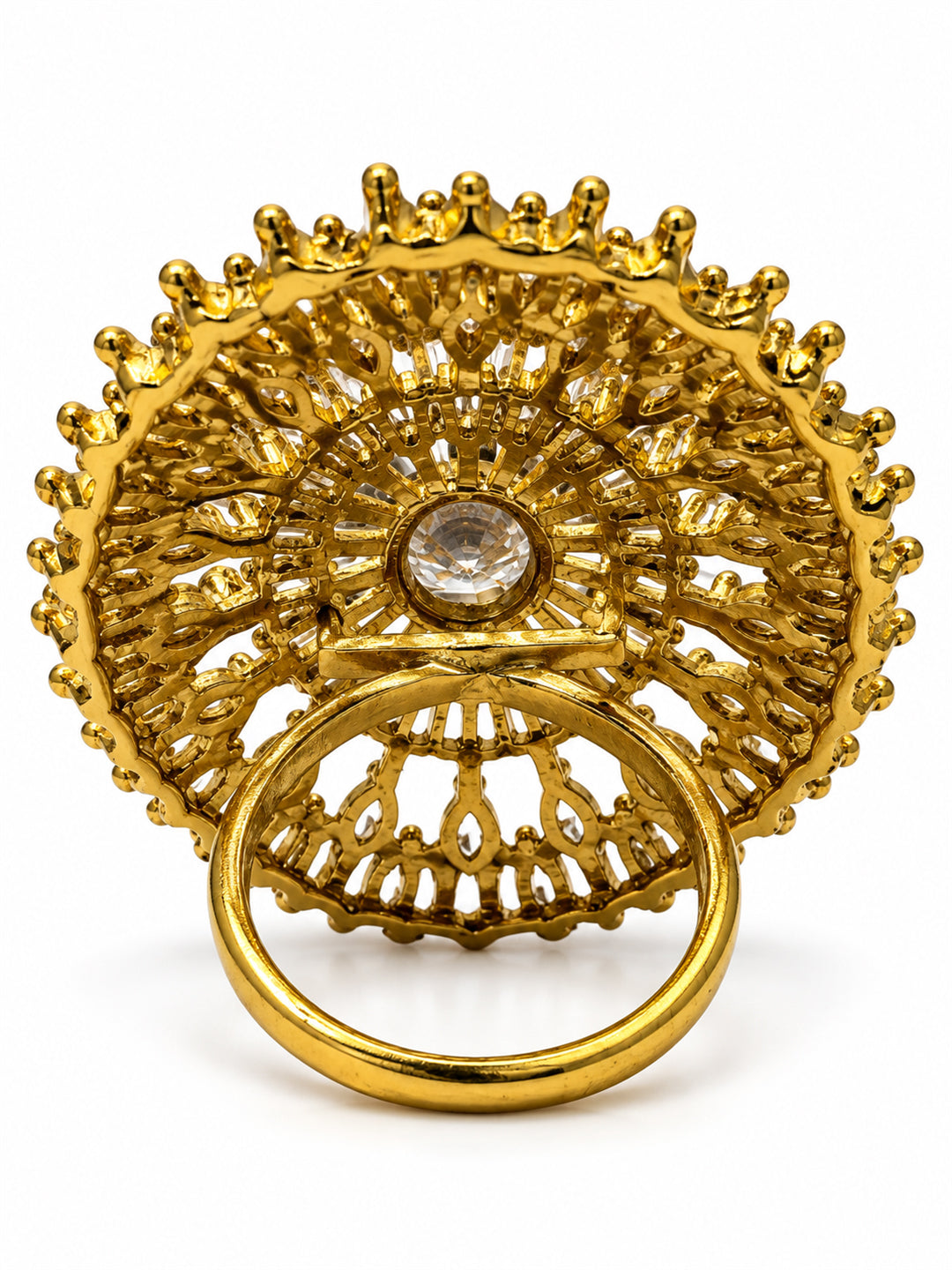 Antique Gold Plated AD Finger Ring for Women