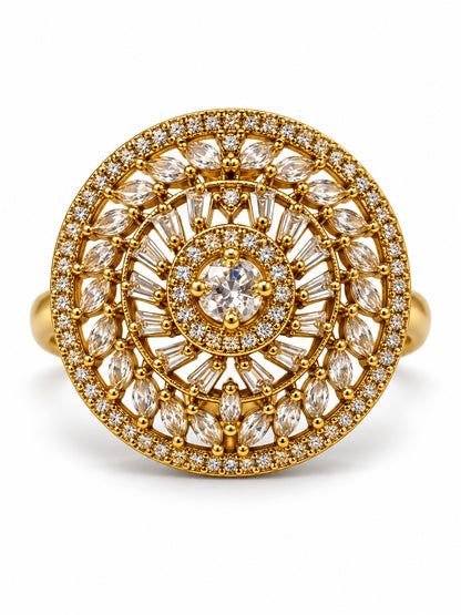 Antique Gold Plated AD Finger Ring for Women