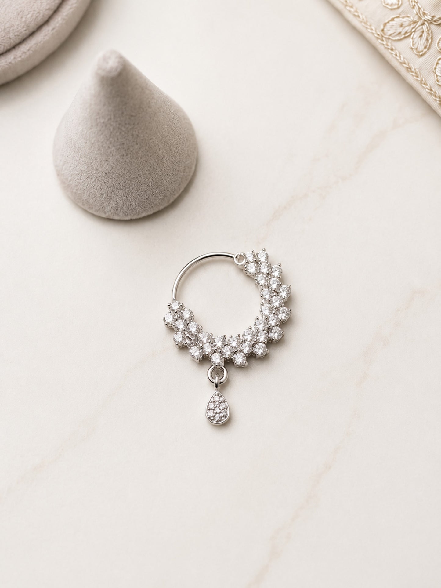 Silver Plated AD Nosering for Women