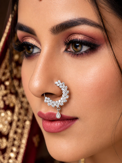 Silver Plated AD Nosering for Women