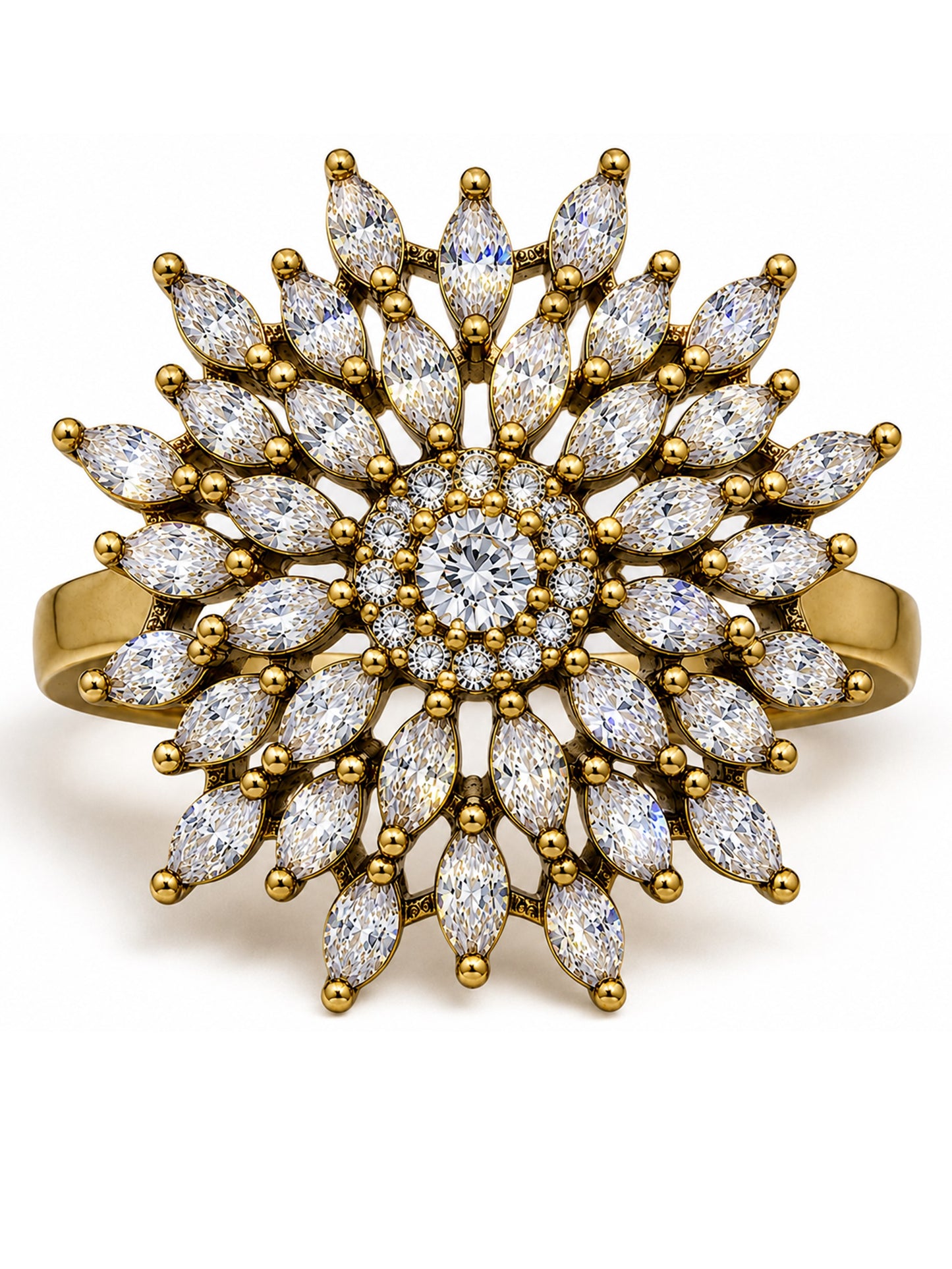 Antique Gold Plated AD Finger Ring for Women