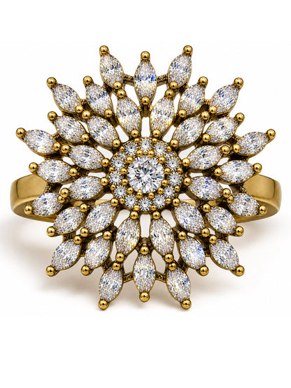 Antique Gold Plated AD Finger Ring for Women