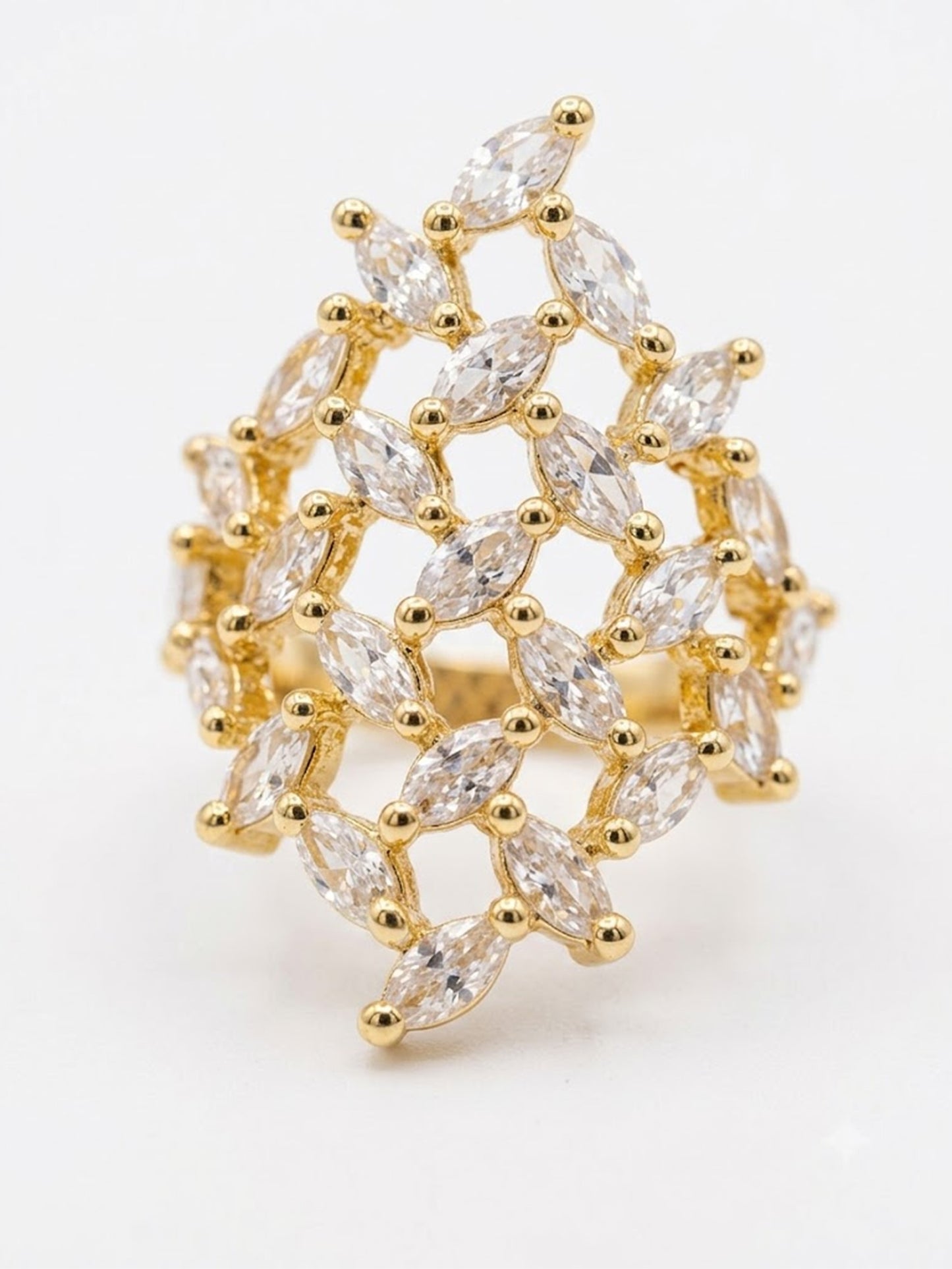 Gold Plated AD Finger Ring for Women