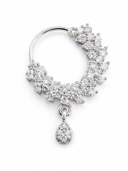 Silver Plated AD Nosering for Women