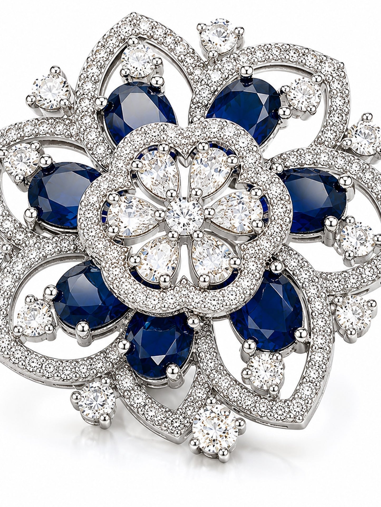 Silver Plated Blue AD Finger Ring for Women