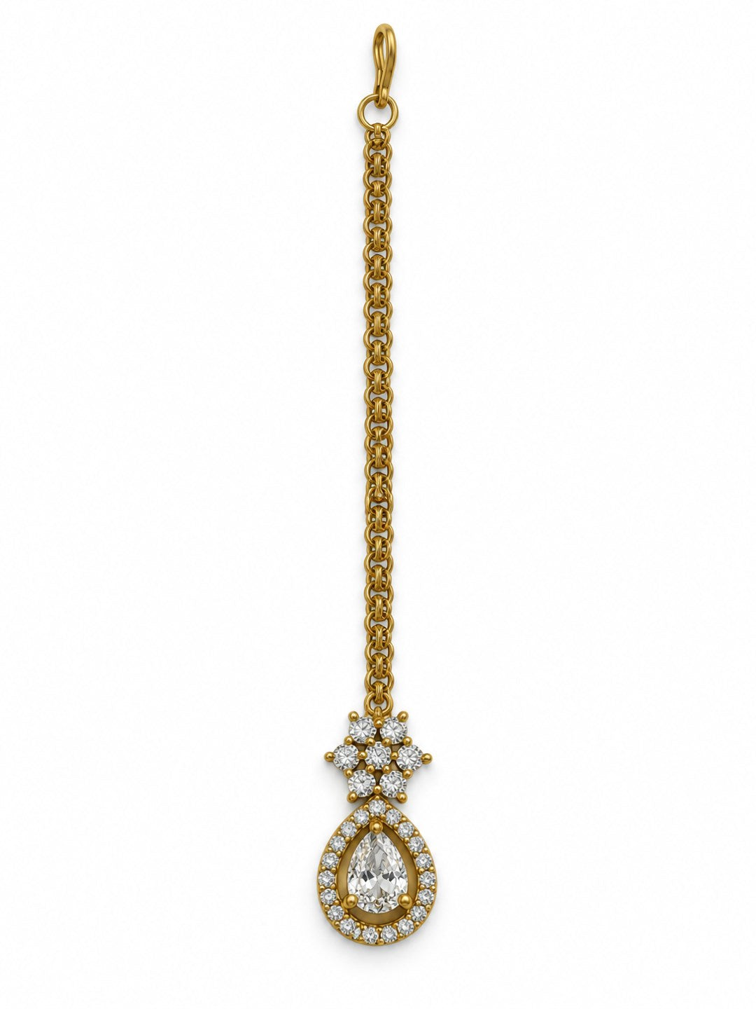 South Indian Gold Plated AD Maang Tikka for Women