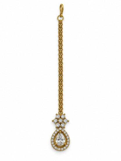 South Indian Gold Plated AD Maang Tikka for Women