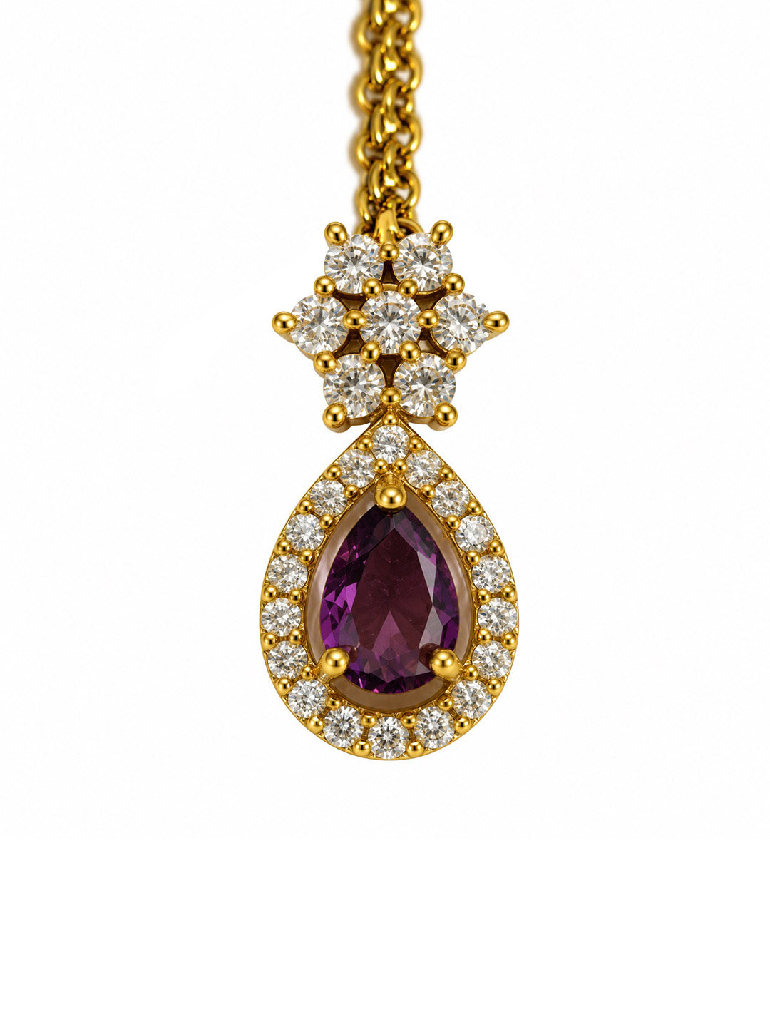 South Indian Gold Plated Purple AD Maang Tikka for Women