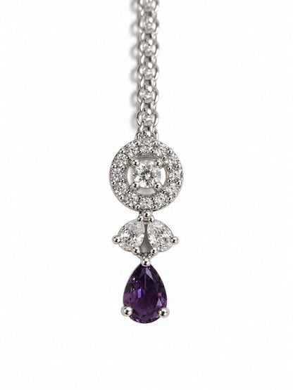 Silver Plated Purple AD Maang Tikka for Women