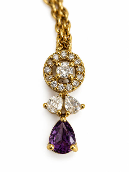 South Indian Gold Plated Purple AD Maang Tikka for Women