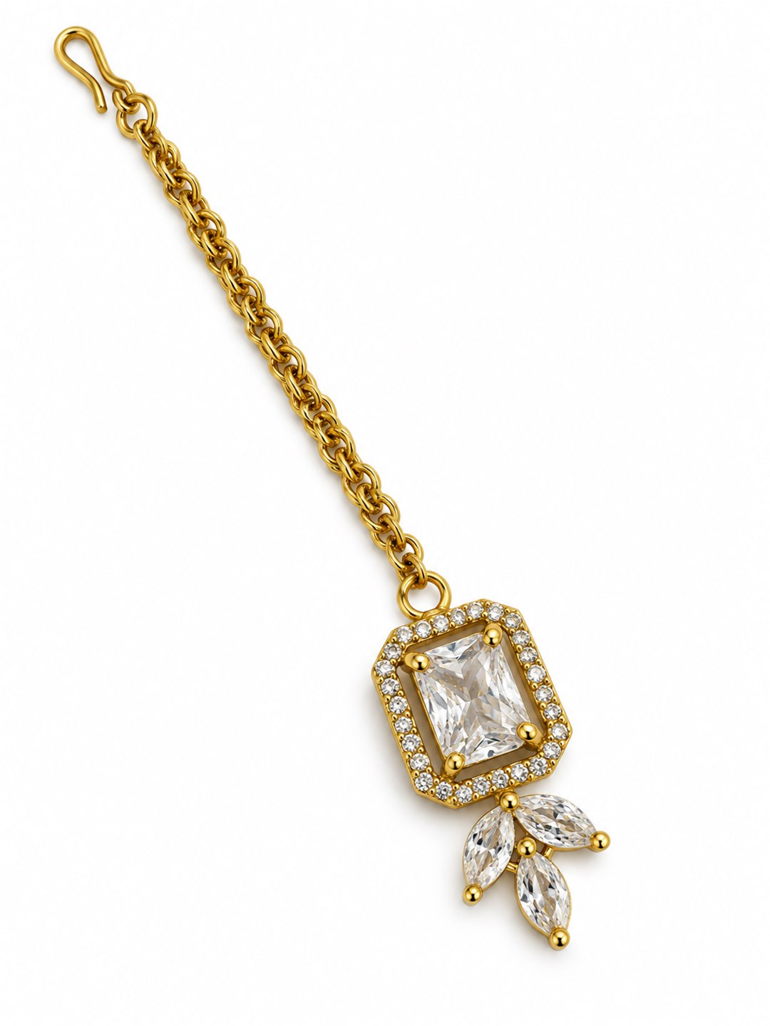 South Indian Gold Plated AD Maang Tikka for Women