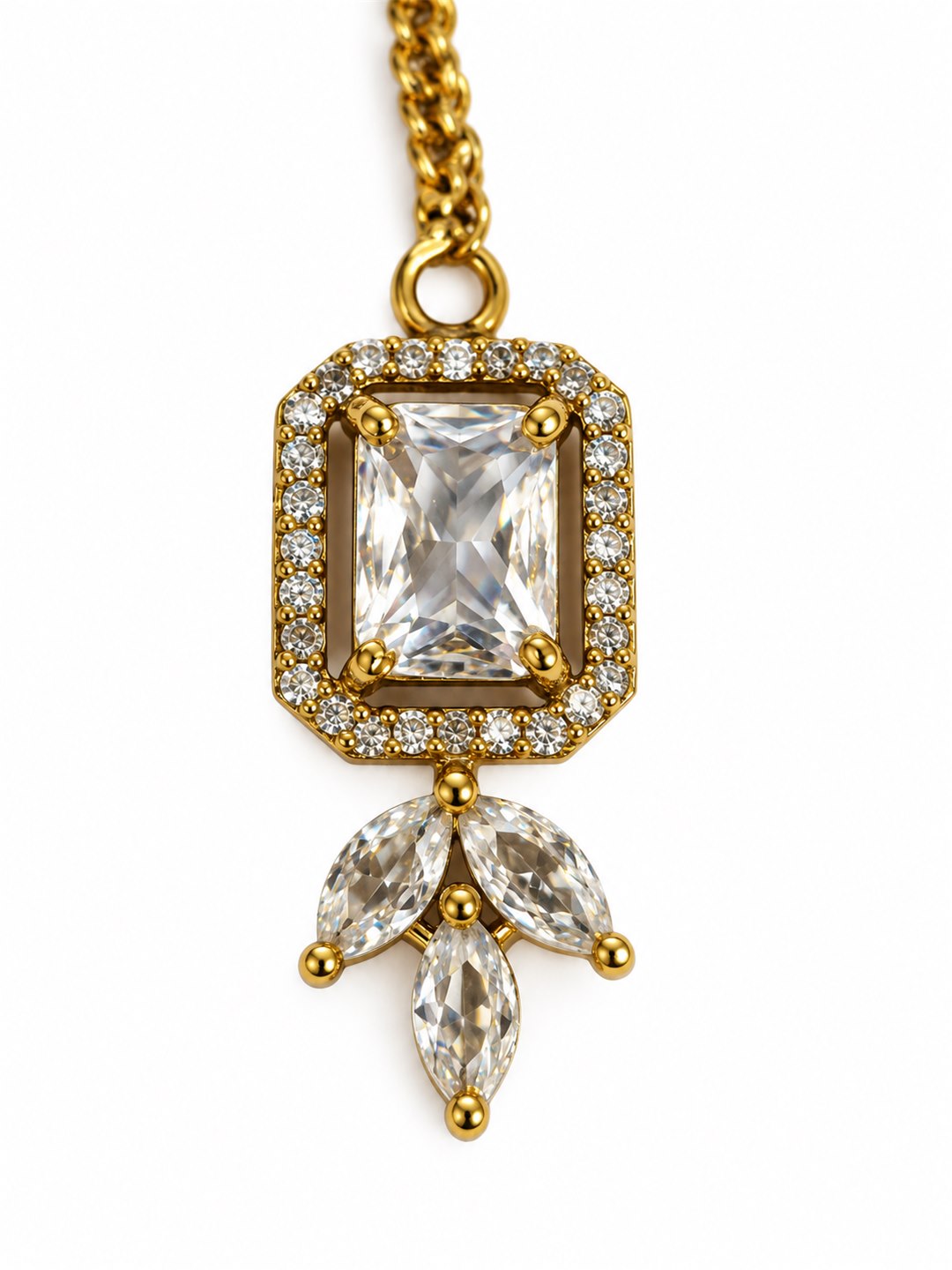 South Indian Gold Plated AD Maang Tikka for Women