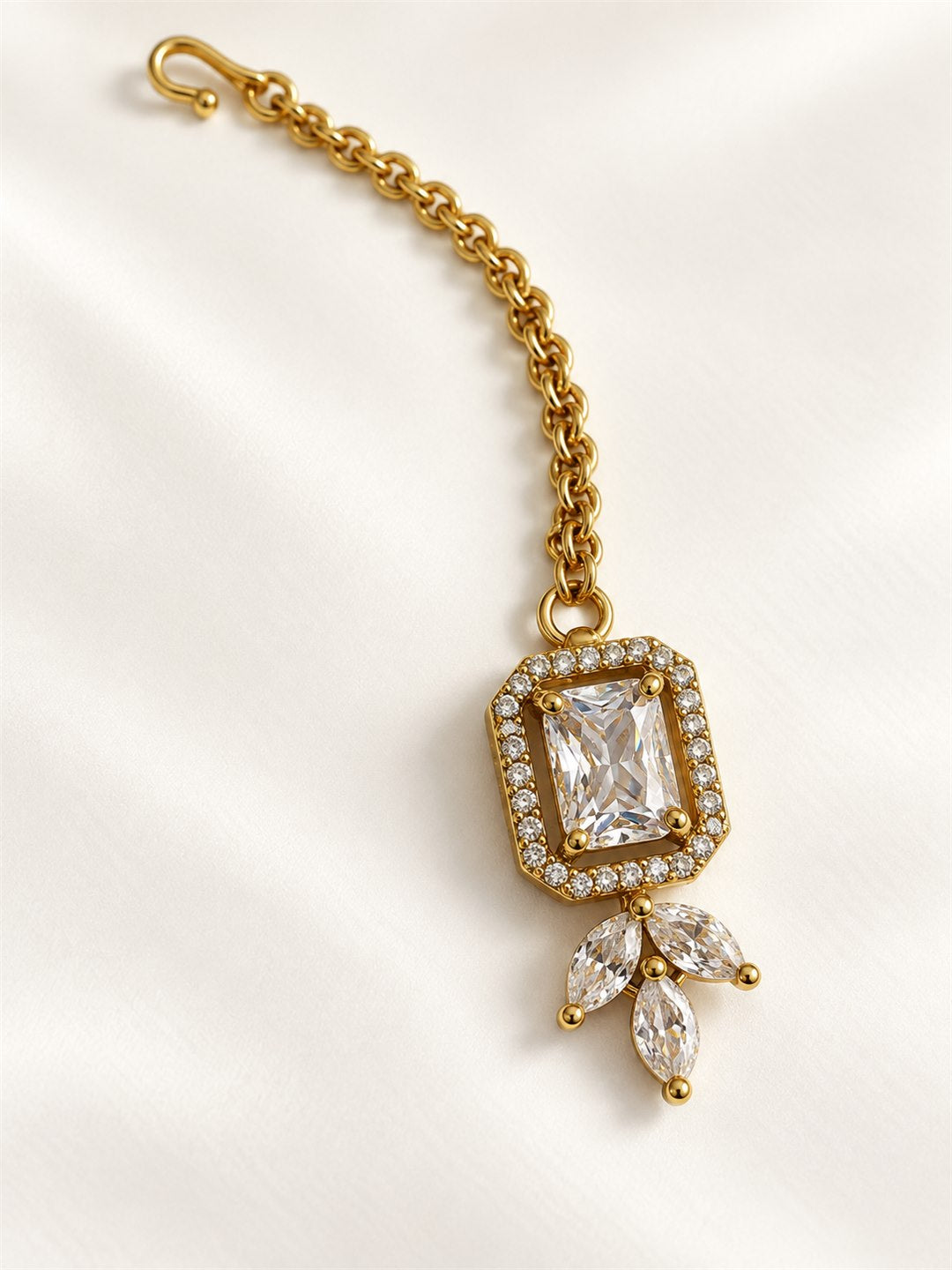South Indian Gold Plated AD Maang Tikka for Women