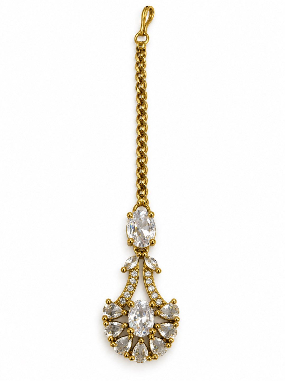 South Indian Gold Plated AD Maang Tikka for Women