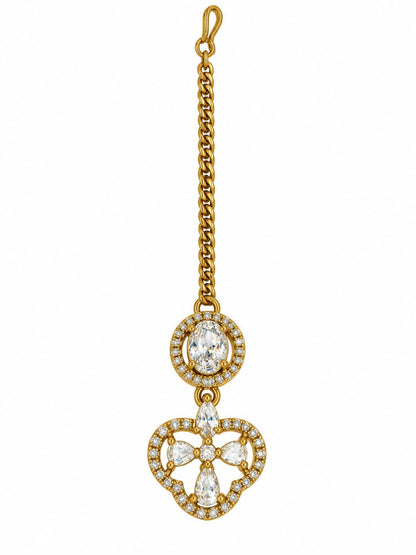 South Indian Gold Plated AD Maang Tikka for Women