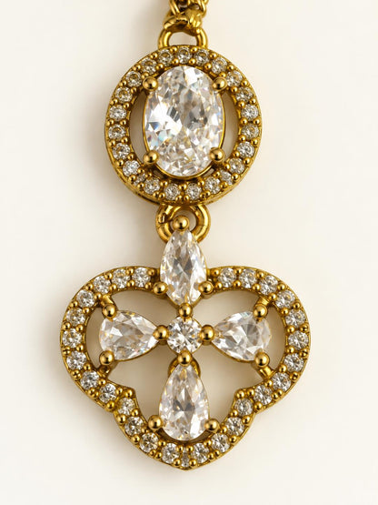 South Indian Gold Plated AD Maang Tikka for Women
