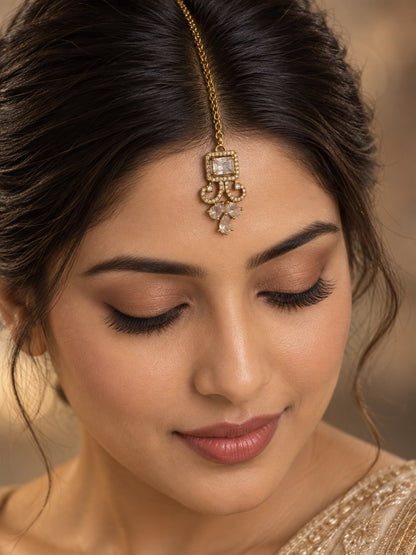 Antique Gold Plated Maang Tikka for Women
