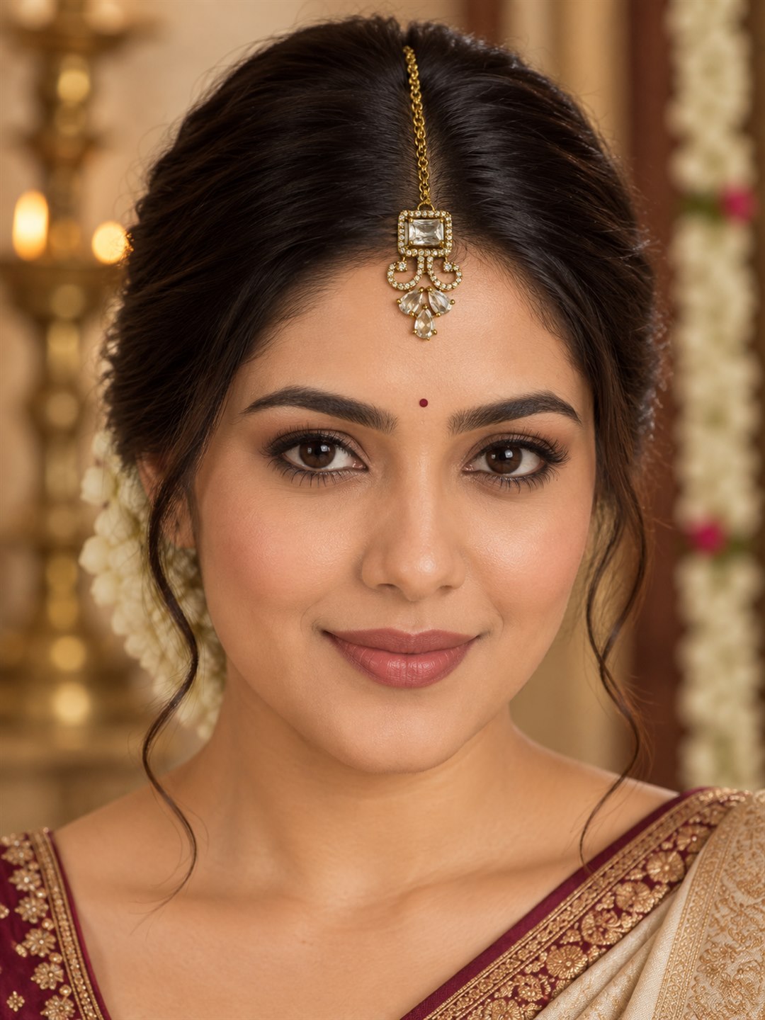 Antique Gold Plated Maang Tikka for Women
