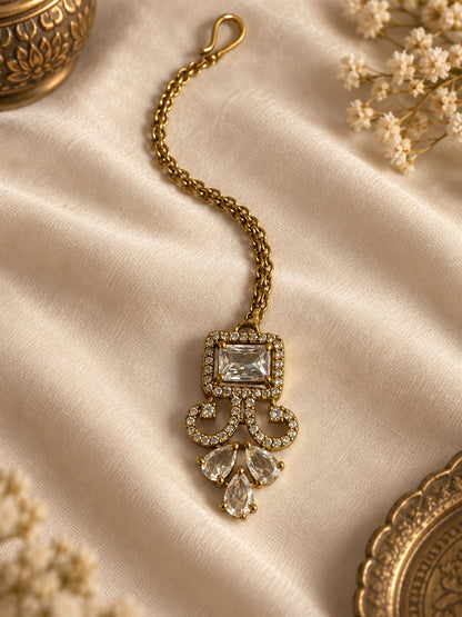 Antique Gold Plated Maang Tikka for Women