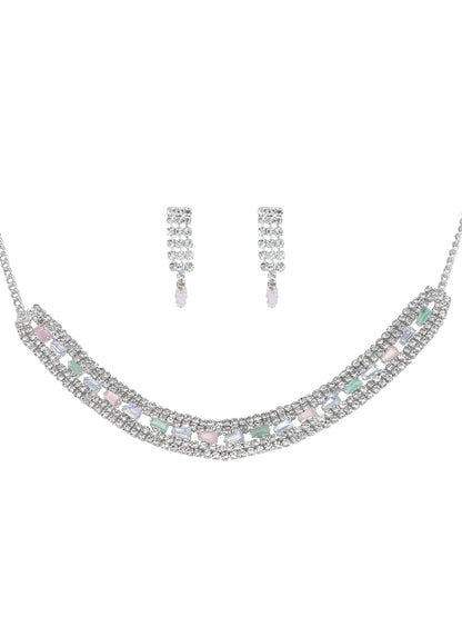 Pink & Green CZ Jewellery Set
