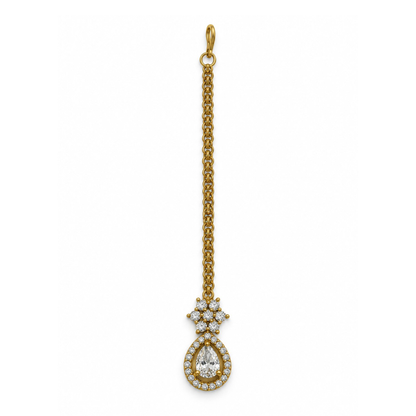 South Indian Gold Plated AD Maang Tikka for Women