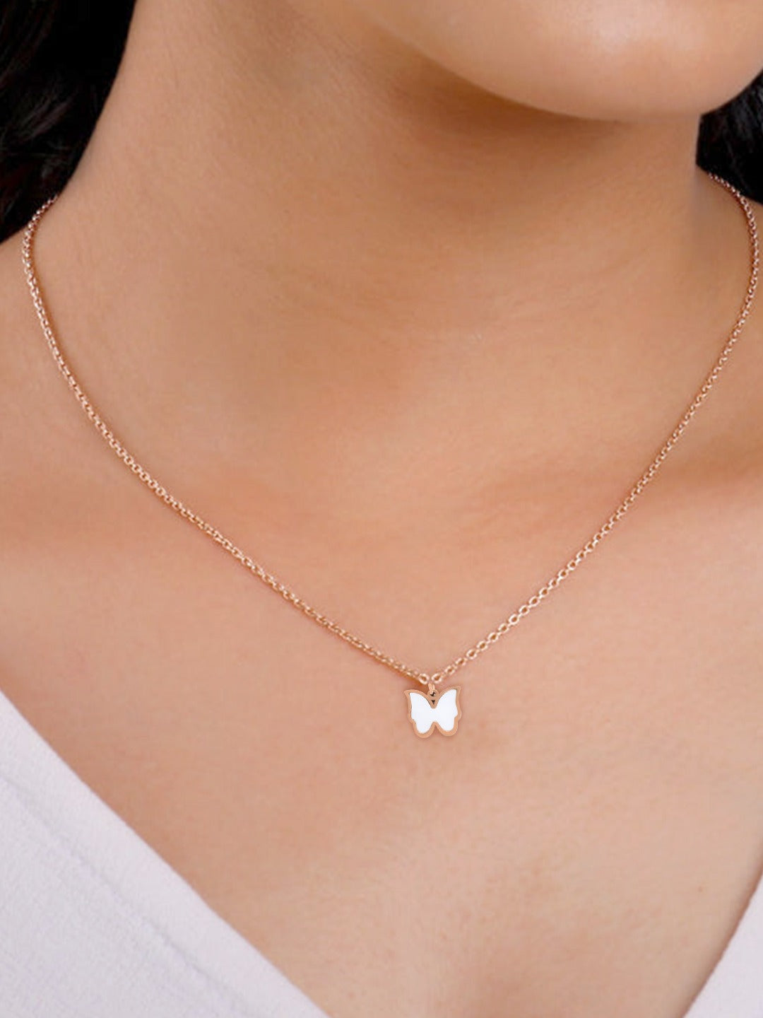 Anti Tarnish Stainless Steel Butterfly Necklace