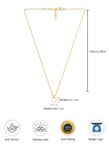 Anti Tarnish Stainless Steel Heart Necklace