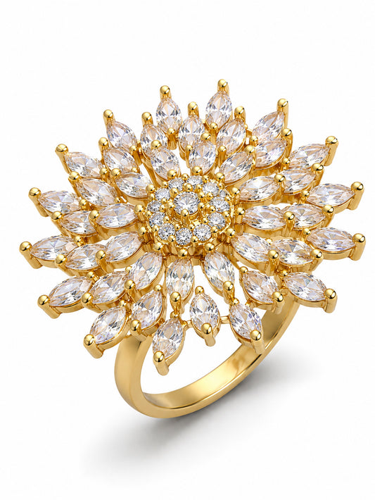 Gold Plated AD Finger Ring for Women