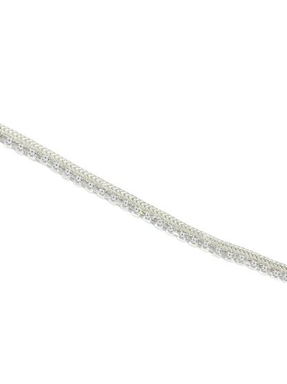 Pair of Silver-Plated AD Stone-Studded Anklet For Women