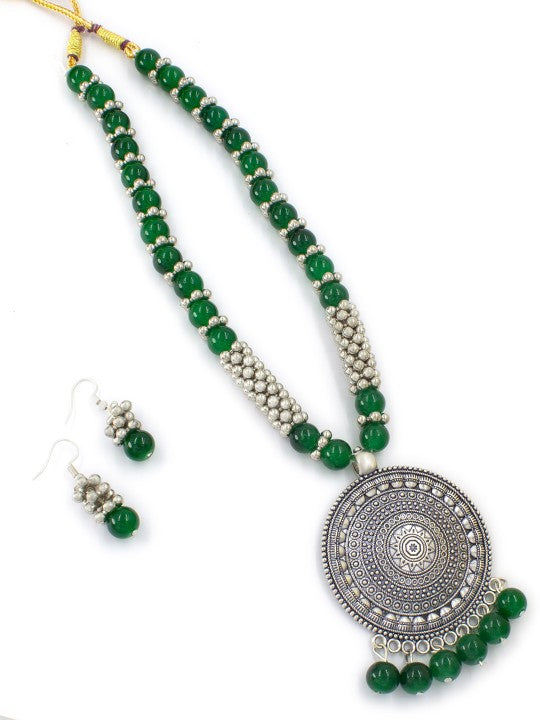 Long Beaded Tibetan Style Jewellery Set