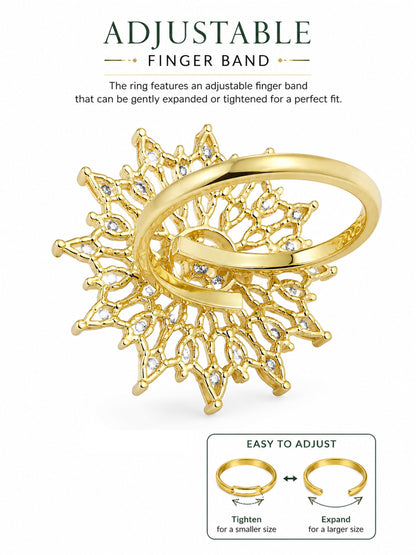 Gold Plated AD Finger Ring for Women