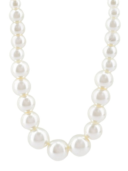 Silver Plated Pearl Beaded Moti Mala Necklace & Earrings