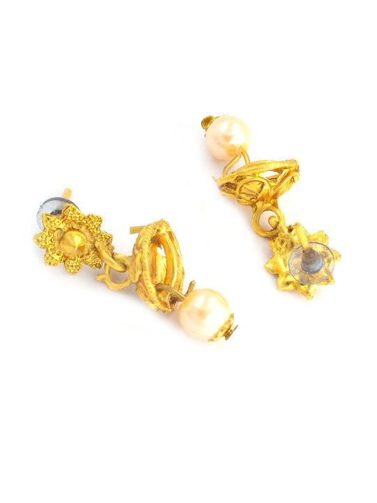 Gold-Plated Three-Layered Stone Studded Traditional Jewellery Set