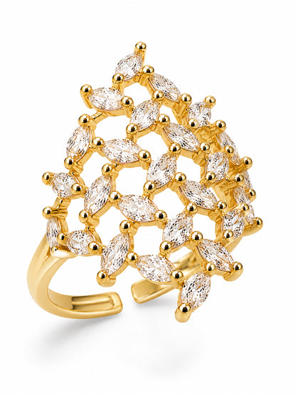 Gold Plated AD Finger Ring for Women