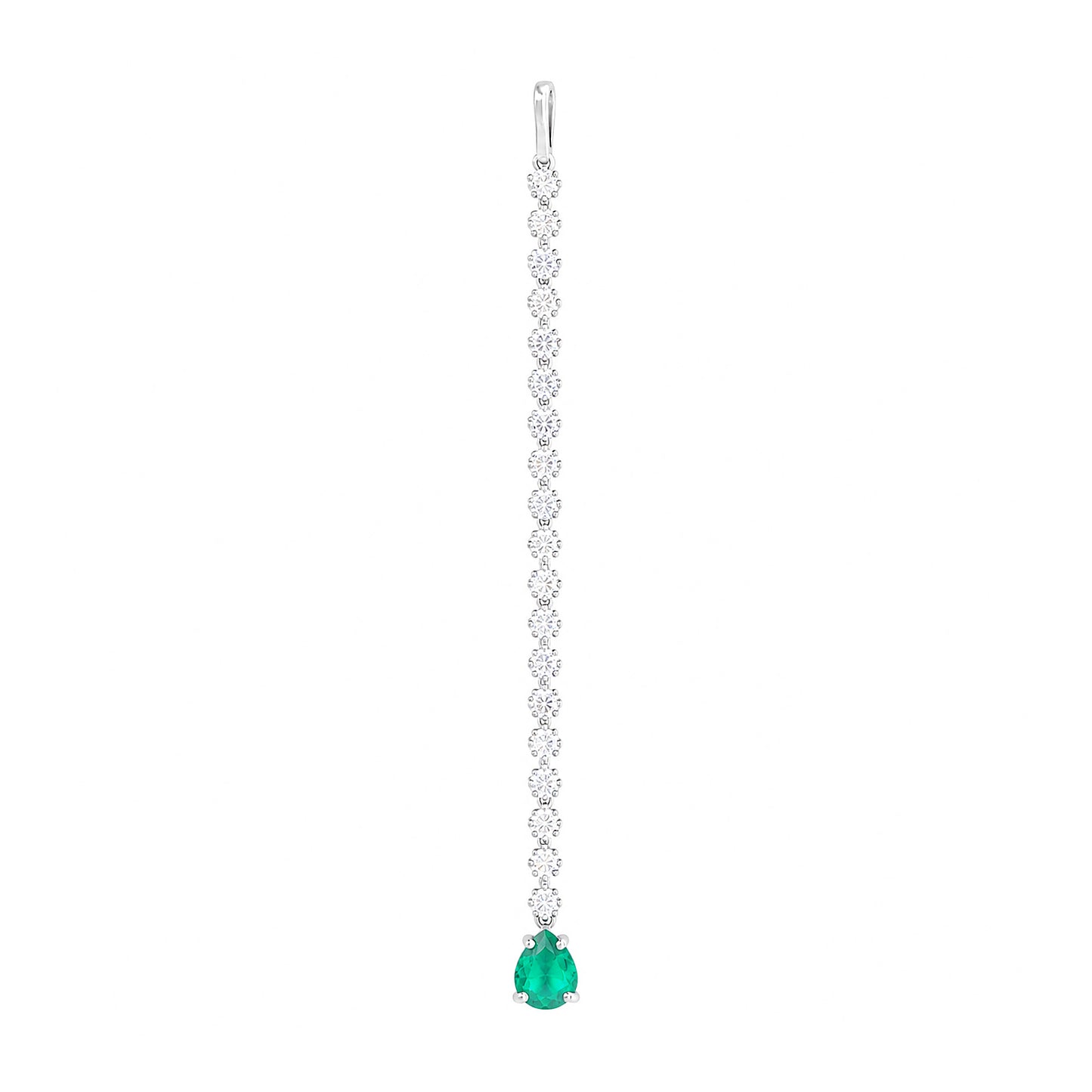 Rhodium Plated Green AD Maang Tikka for Women