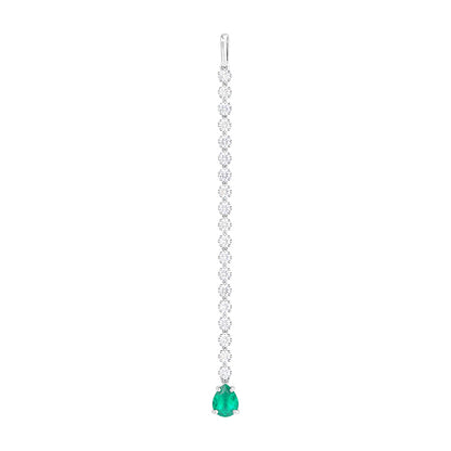 Rhodium Plated Green AD Maang Tikka for Women
