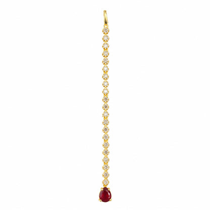 Gold Plated Red AD Teardrop Maang Tikka for Women
