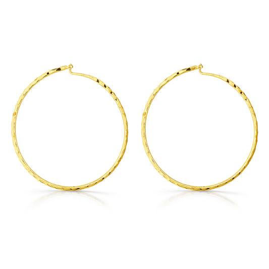 Gold Plated Classic Large Hoop Earrings for Women