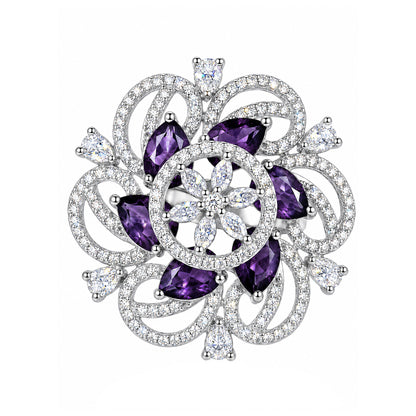 Silver Plated Purple AD Finger Ring for Women