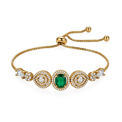 Antique Gold Plated Green AD Bracelet for Women
