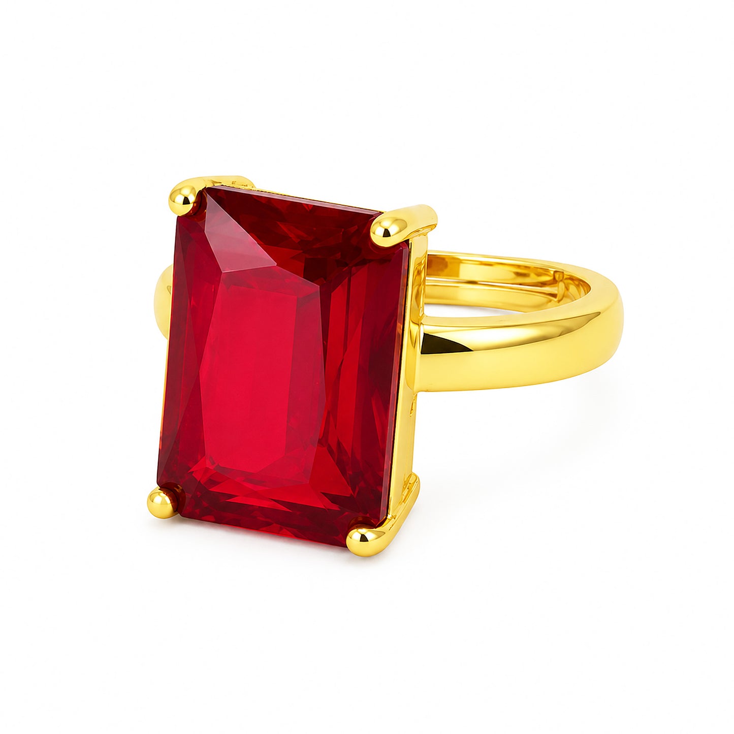 Gold Plated Red AD Finger Ring for Women