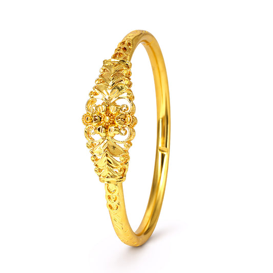 Gold Plated Floral Openable Kada Bracelet for Women