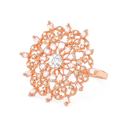 Rose Gold Plated AD Ring for Women