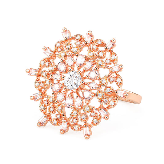 Rose Gold Plated AD Ring for Women