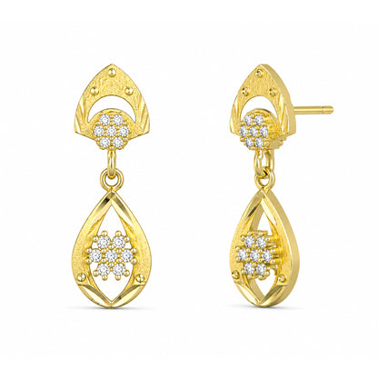 Micro Gold Plated AD Drop Earrings for Women
