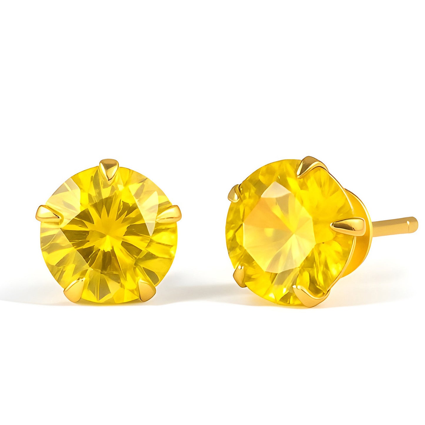 Yellow AD Stud Earrings for Women