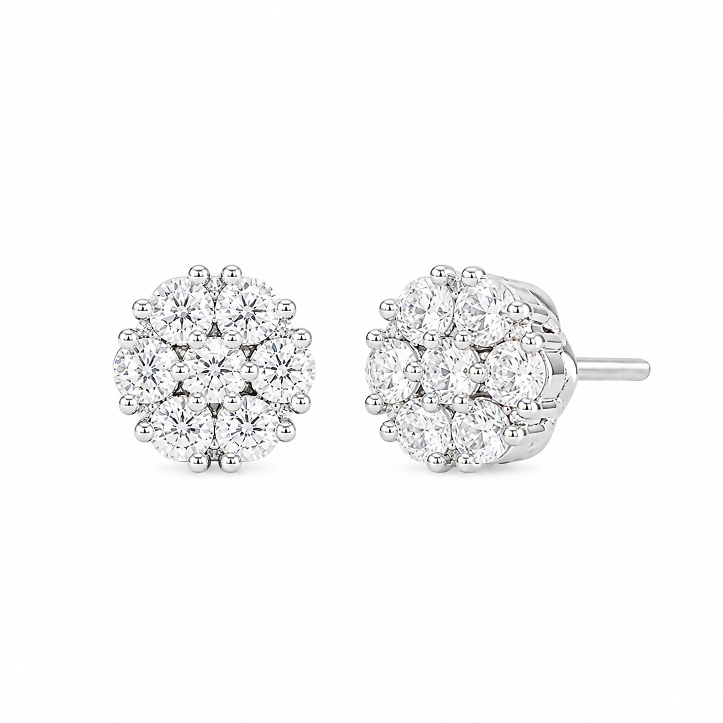 Rhodium Plated AD Studs Earrings for Women